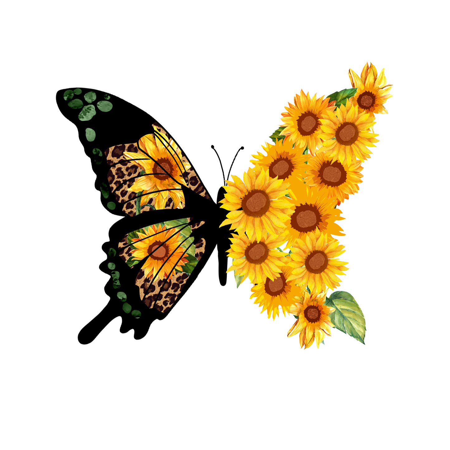 Butterfly Sunflower DTF Transfer